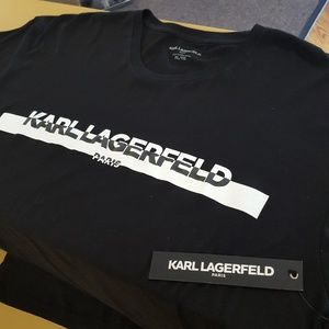 Karl Lagerfeld Shirts - Karl Lagerfeld Black Spellout TShirt Karl Lagerfeld Shirts - Karl Lagerfeld Black Spellout TShirt